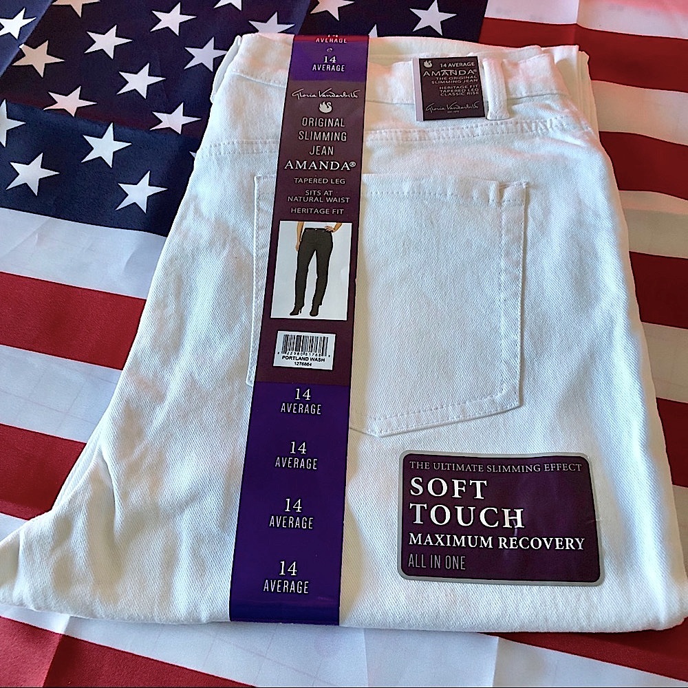 GLORIA VANDERBILT Womens Slimming White Amanda Jeans-NWT